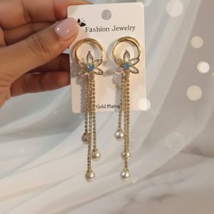 Trendy Simple Luxury Gold Plated Flower Drop Earrings