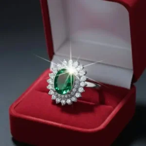 Diamond cut Green Zircon Ring Jewelry